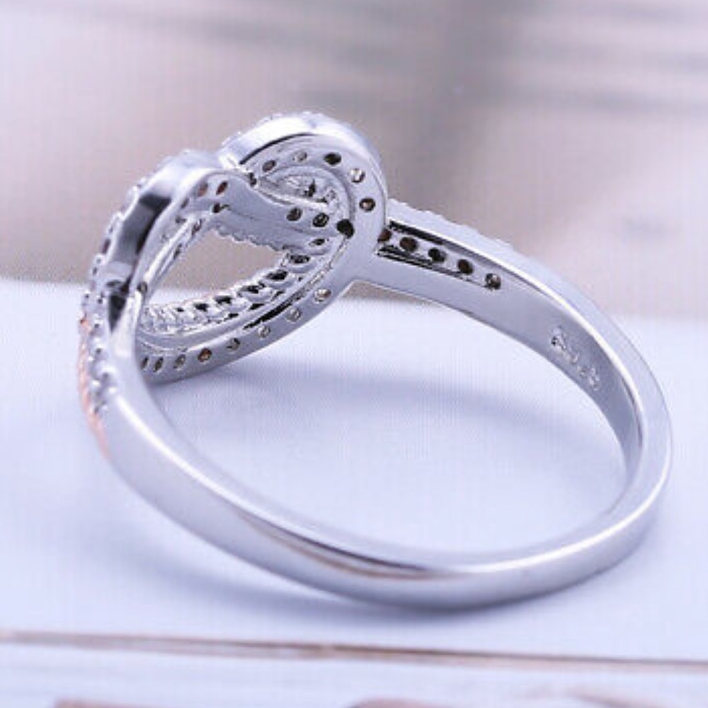 New Two Tone 925 Silver Ring Size 6-10 - Picture 5 of 8